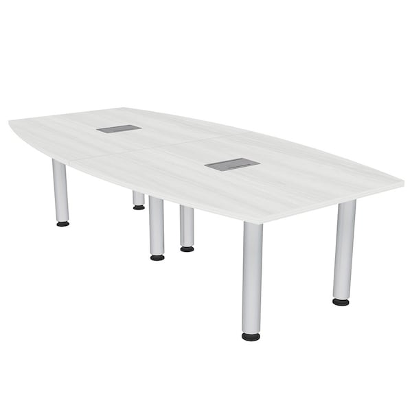 45 in W, 96 in L, 29 in H, Engineered Wood Top, White
